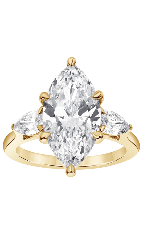 Flashpoint Created Diamond Three Stone Marquise Engagement Ring 4 5/8 CTW in 14K Yellow Gold
