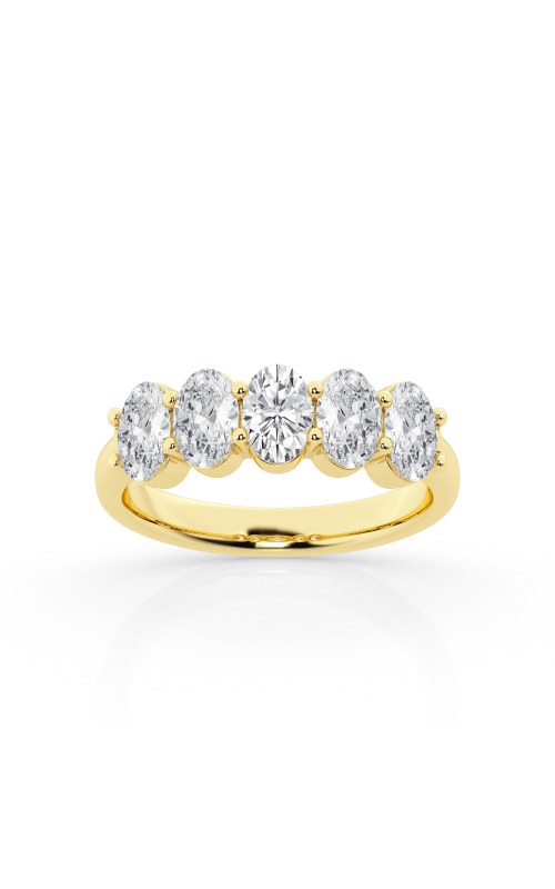 Flashpoint Created Diamond 5 Stone Oval Anniversary Band 2 CTW in 14K Yellow Gold