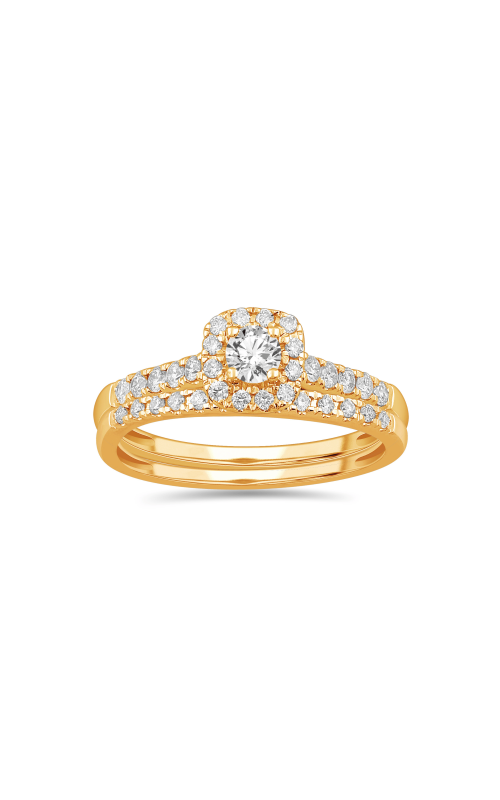 Women's Bliss Bride Halo Diamond Engagement Set 1/2 CTW in 10K Yellow Gold