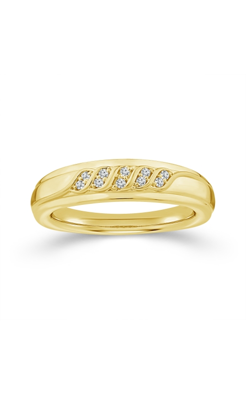 Men's Diamond Wedding Band 1/20 CTW in 10K Yellow Gold