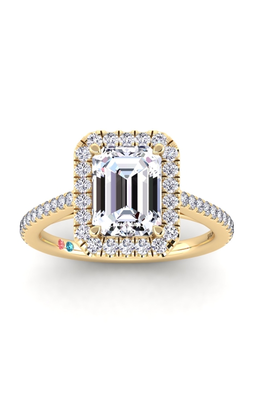 Flashpoint Created Diamond Women's Engagement Ring 1 1/2 CTW Emerald Cut in 14K Yellow Gold