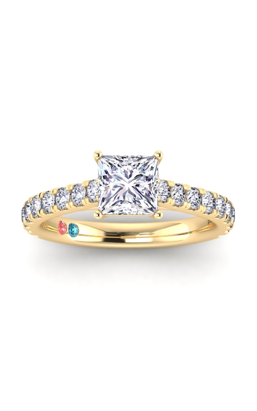 Flashpoint Created Diamond Women's Engagement Ring 1 5/8 CTW Princess Cut in 14K Yellow Gold