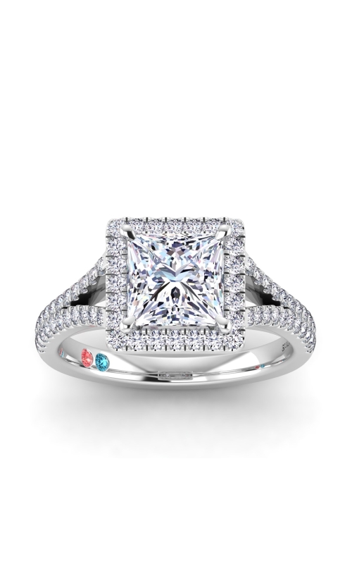 Flashpoint Created Diamond Women's Engagement Ring 1 1/2 CTW Princess Cut in 14K White Gold
