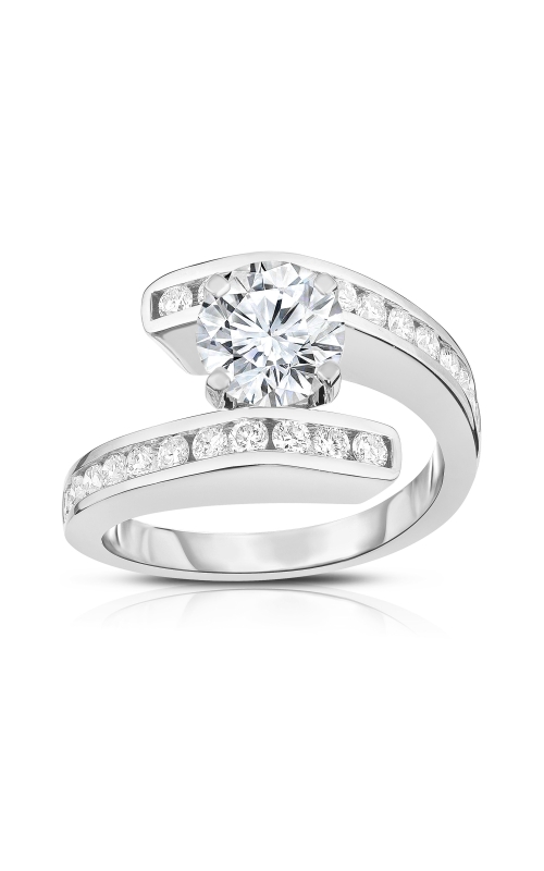 Women's Semi-Mount Suspended Center Engagement Ring 5/8 CTW in 14K White Gold