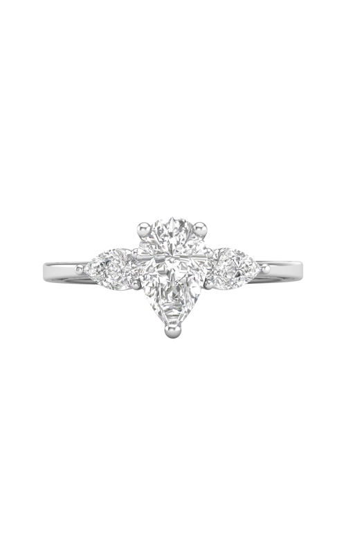 Women's Epic Three-Stone Pear Semi-Mount Engagement Ring 3/8 CTW in 14K White Gold