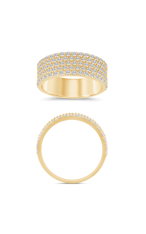 Women's Diamond 5 Row Wedding Band In 14K Yellow Gold