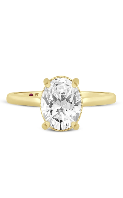 Women's Oval Solitaire Semi-Mount Engagement Ring in 14K Yellow Gold