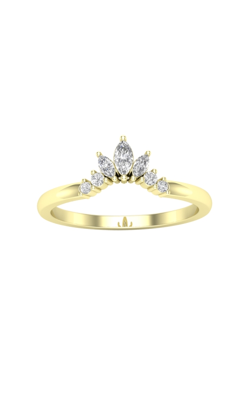 Women's Diamond Curved Wedding Band In 14K Yellow Gold