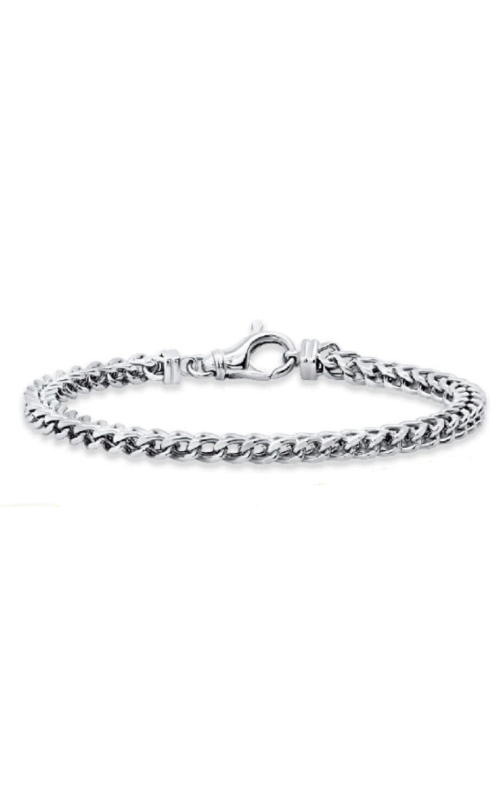 Men's 8.5 Franco Chain Bracelet 5.3 MM in 10K White Gold