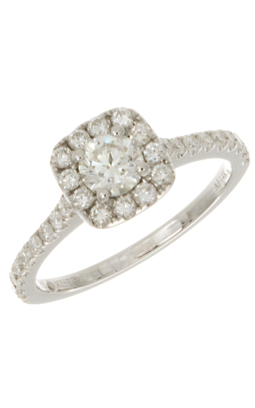 Only You Women's Diamond Halo Ring 3/8 ct Round Center 3/4 CTW in 14K White Gold