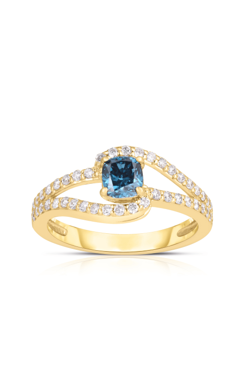 Women's Enhanced Blue Diamond Engagement Ring 7/8 CTW in 14K Yellow Gold