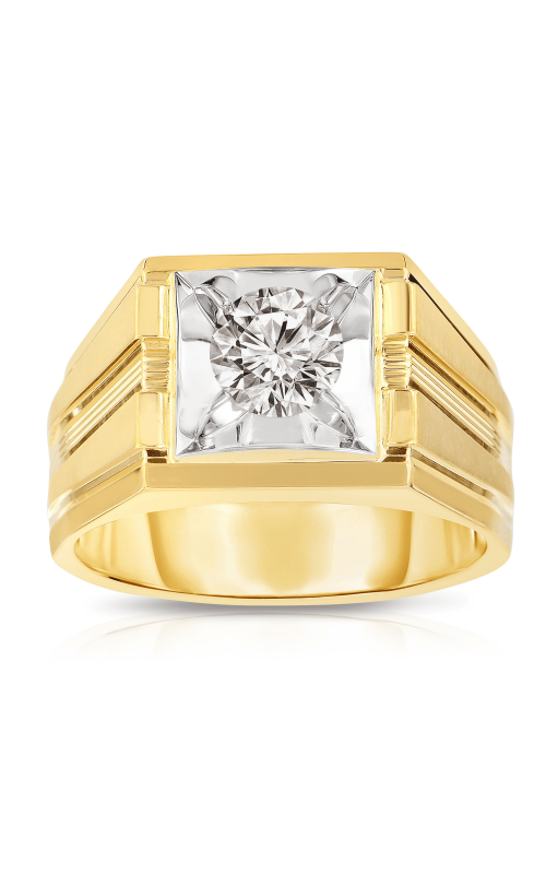 Men's Light Brown Diamond Wedding Band 7/8 CTW 10K Yellow and White Gold