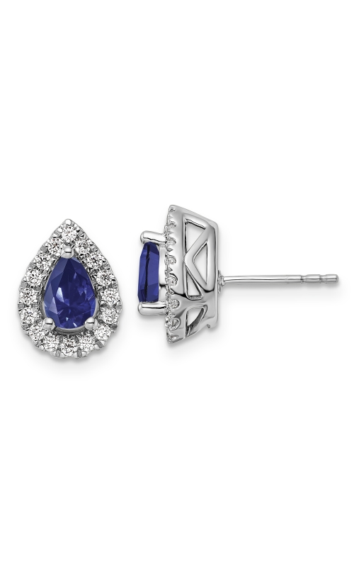 Women's Created Sapphire Pear Shaped Earrings 1/3 CTW in 10K White Gold