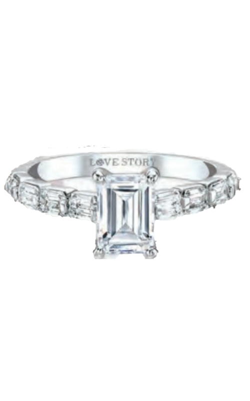 Women's Epic Diamond Semi-Mount Emerald Cubic Zirconia Center 1/2 CTW in 14K White Gold