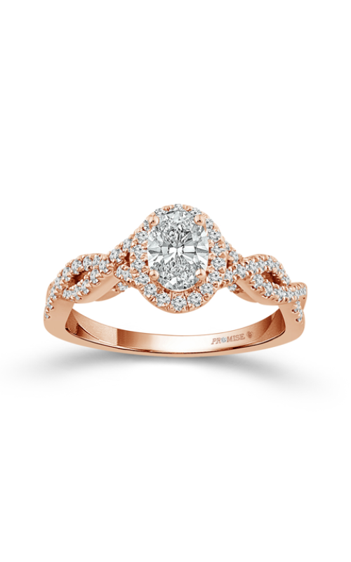 Women's Love Story Diamond Engagement Ring 3/8 Oval Center 7/8 CTW in 14K Rose Gold