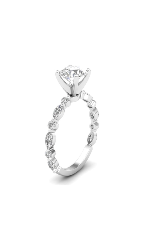 Women's Epic Diamond Semi-Mount Round Cubic Zirconia Center 3/4 CTW in 14K White Gold