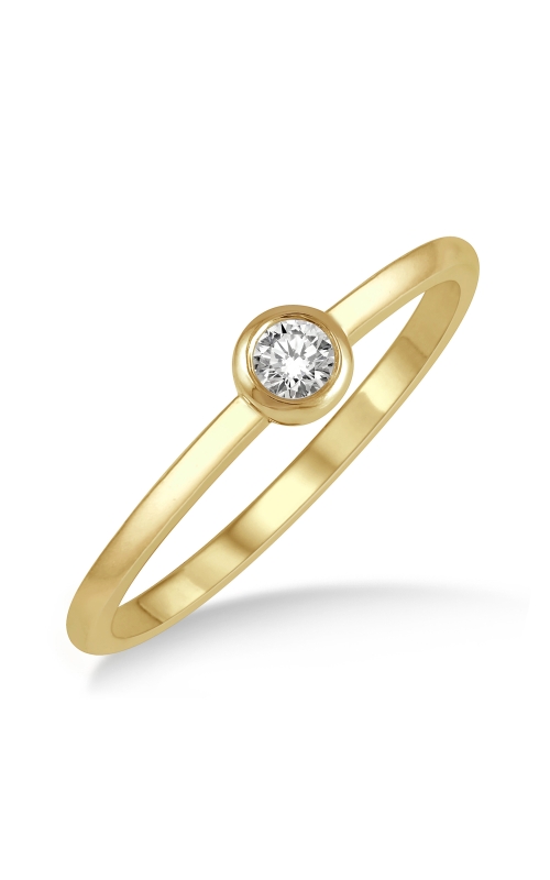 Women's Diamond Ring Round Diamond Bezel Ring 1/10 CTW in 10K Yellow Gold