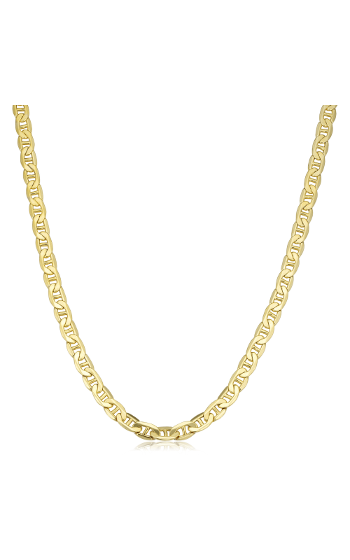 24 5mm Semi-Solid Mariner Chain Necklace In 10K Yellow Gold