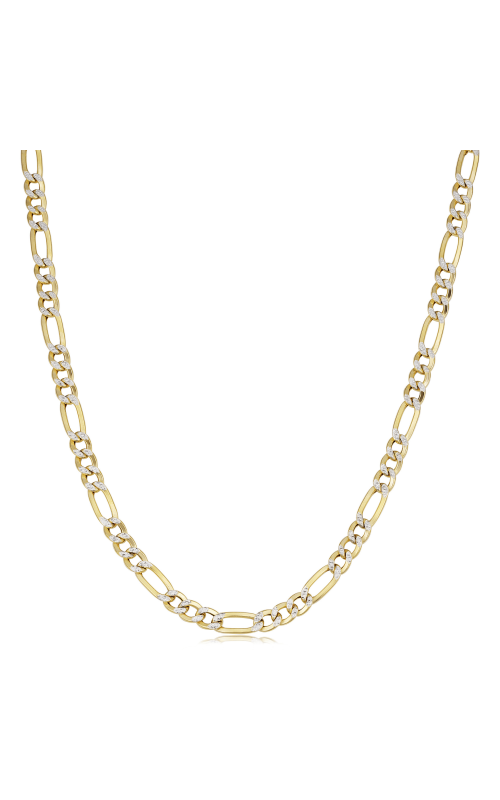 20 Pave Figaro Chain Necklace 4.8MM in 10K Two-tone