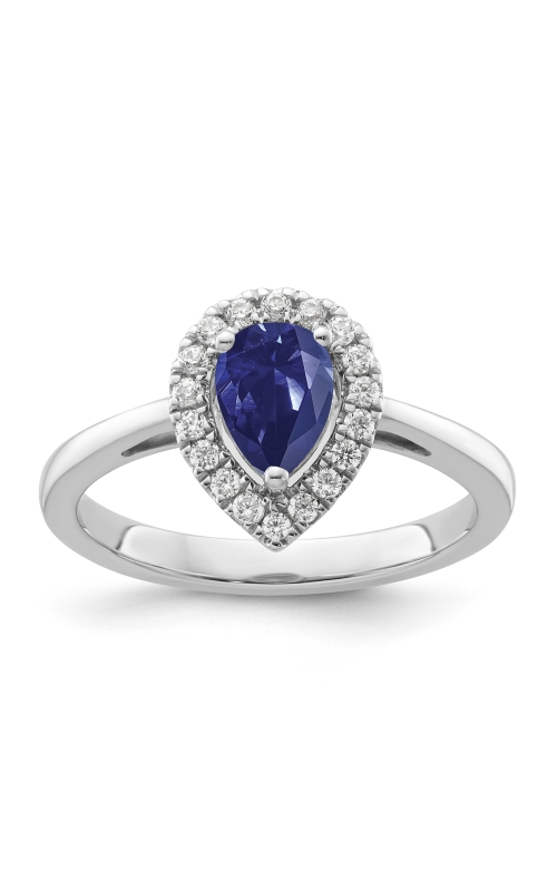 Women's Created Sapphire Pear Shaped Ring 1/5 CTW in 10K White Gold