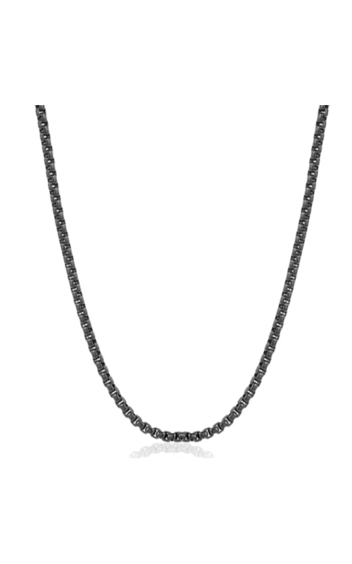 24 Round Box Chain 3.5MM Matte Black Ion Plated Stainless Steel