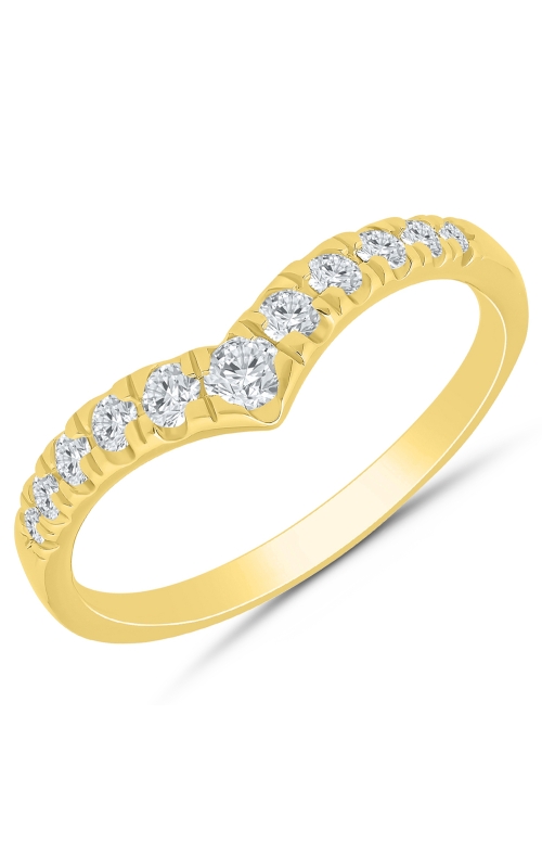 Women's Diamond Anniversary Ring 1/4 CTW Chevron in 14K Yellow Gold