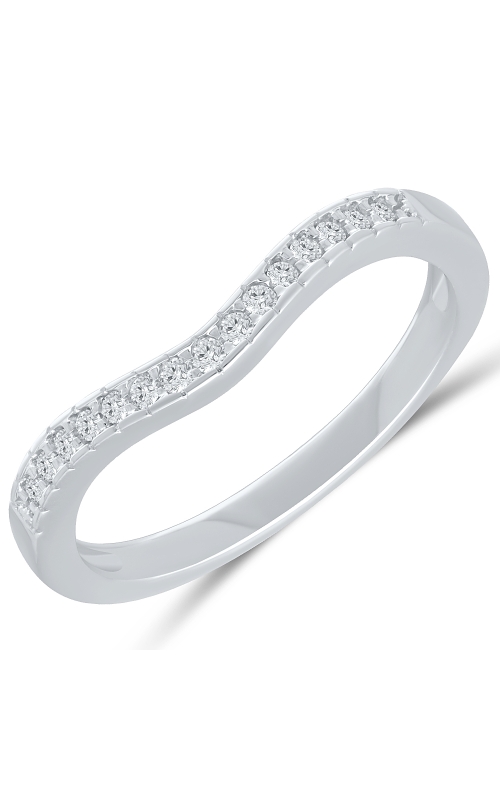 Women's Curved Stackable Diamond Wedding Band 1/8 CTW in 10K White Gold