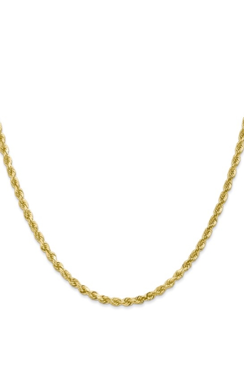 24 3mm Rope Chain Lobster Clasp In 10K Yellow Gold