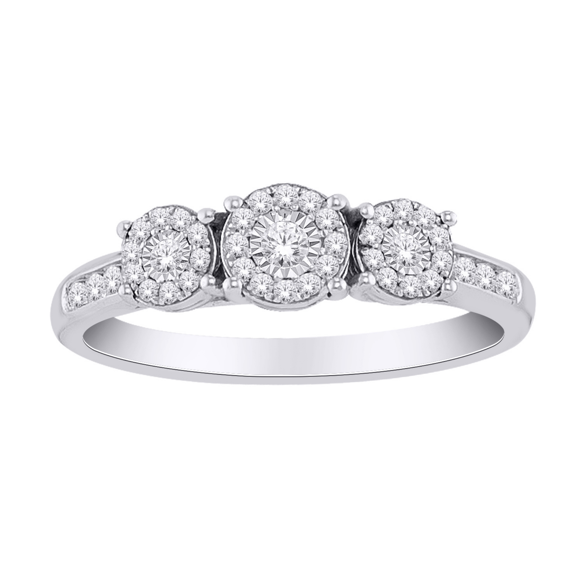 10K White Gold 1/5 CTW Diamond Three Stone Ring 10K White Gold 1/5 CTW Diamond Three Stone Ring
