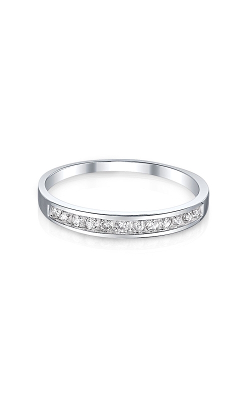 Channel Set Diamond Band in White Gold, 1/5ctw