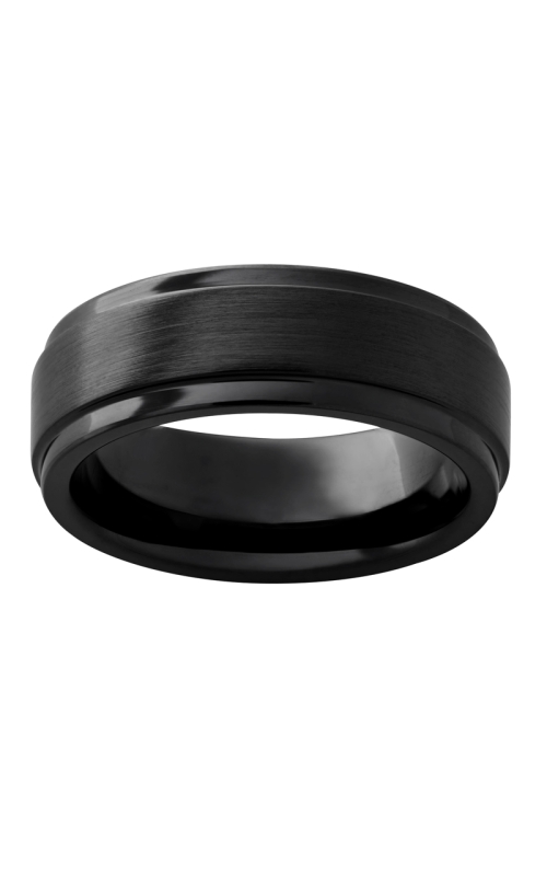 Men's 8mm Black Diamond Ceramic Satin Band