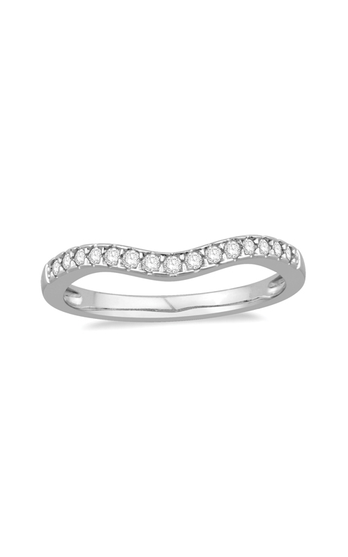 Diamond Chevron Anniversary Band in 14K White Gold, 1/8ctw