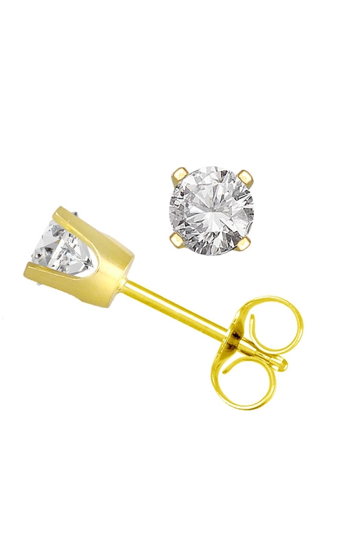 Classic Round Diamond Solitaire Stud Earrings in Yellow Gold, 1/8ctw