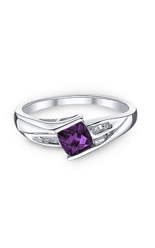 Sterling Silver Cushion Amethyst Diamond Ring Sterling Silver Cushion Amethyst Diamond Ring