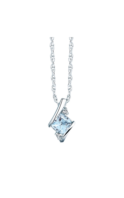 Aquamarine and Diamond Pendant in Sterling Silver