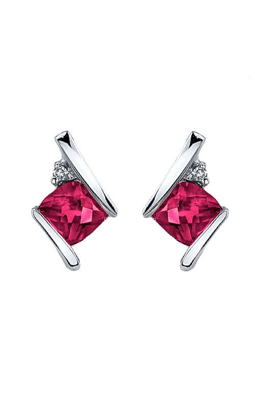 Created Ruby and Diamond Earrings in Sterling Silver