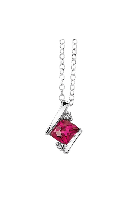 Created Ruby and Diamond Pendant in Sterling Silver