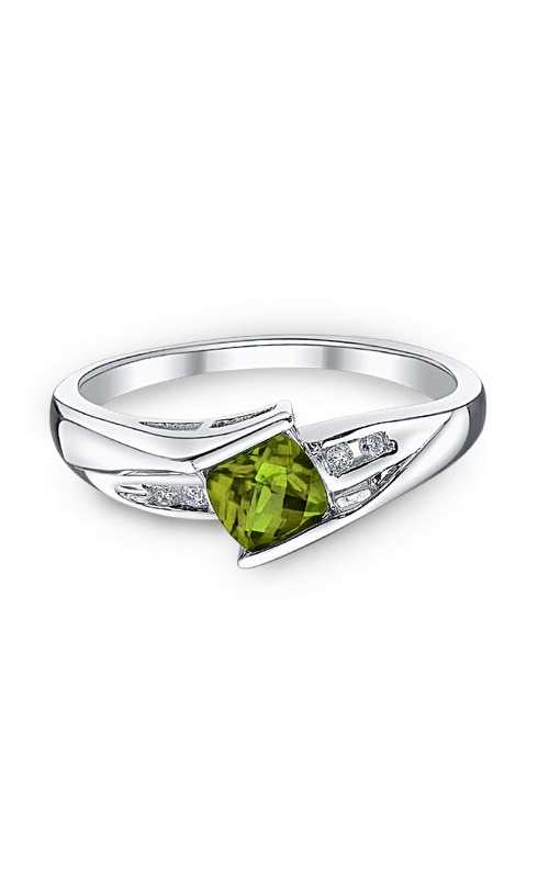 Peridot and Diamond Ring in Sterling Silver