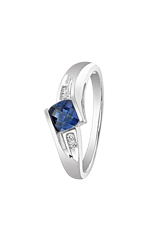 Created Sapphire and Diamond Ring in Sterling Silver