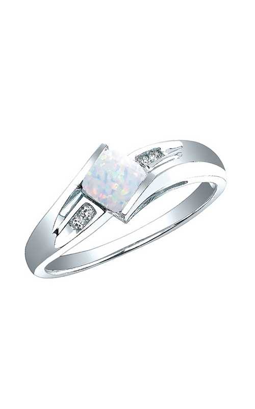 Created Opal and Diamond Ring in Sterling Silver