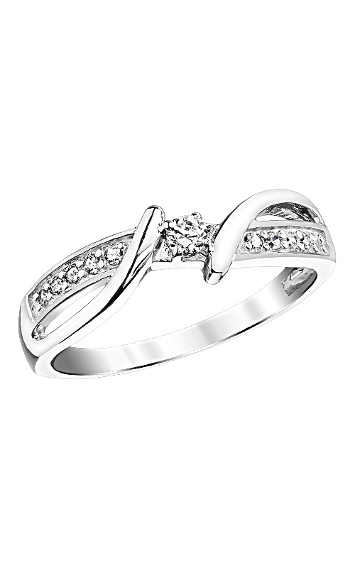 Diamond Twist Shank Endless Promise Ring in Sterling Silver, 1/5ctw
