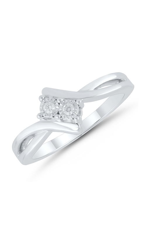 Twogether Two-Stone Diamond Ring In Sterling Silver 1/20CTW