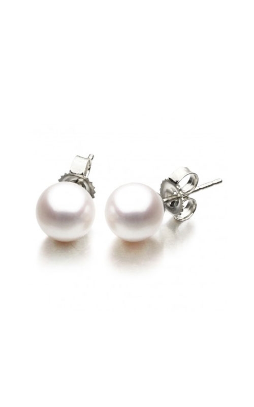 5 - 5.5mm Cultured Pearl Earrings in 14K White Gold