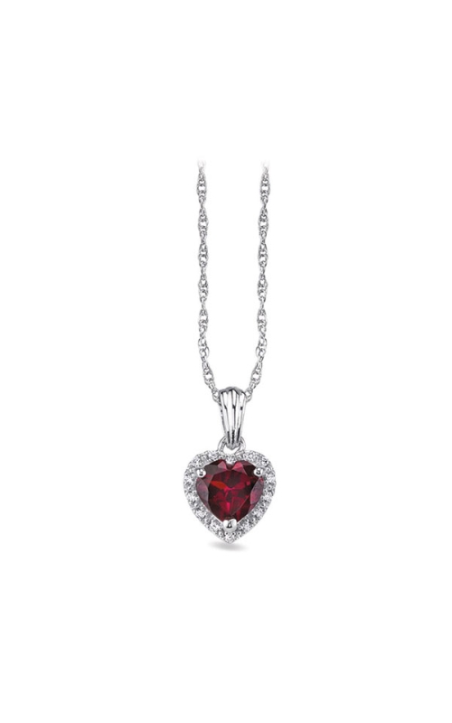 Heart-Shaped Created Ruby & Diamond Pendant in Sterling Silver
