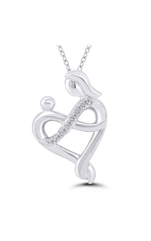 Women's Motherly Love Heart Infinity Diamond Pendant In Sterling Silver 1/20CTW