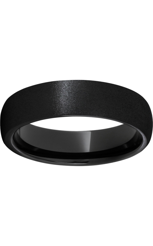 Men's Black Diamond Ceramic Stone Finish Band, 6mm