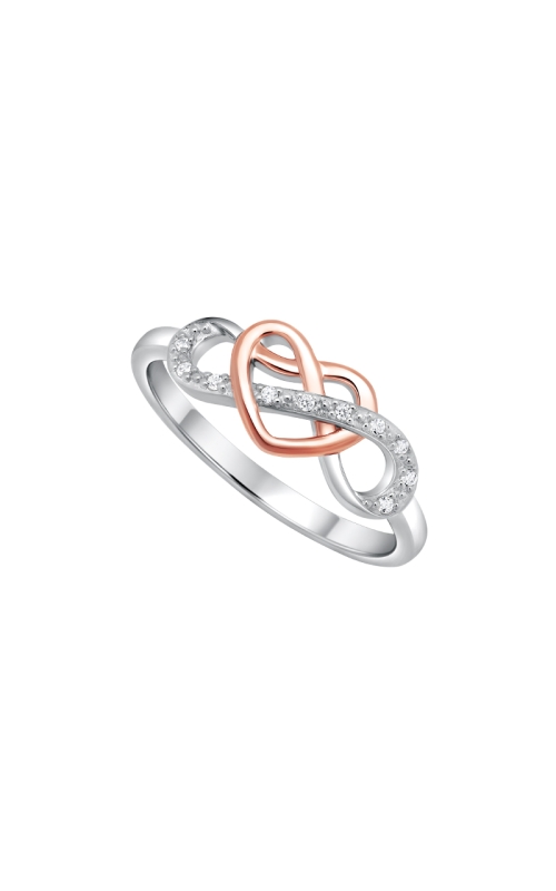 Diamond Infinity Heart Ring in Two-Tone Sterling Silver, 1/20ctw