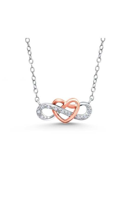 Diamond Infinity Heart Pendant in Two-Tone Sterling Silver, 1/20ctw
