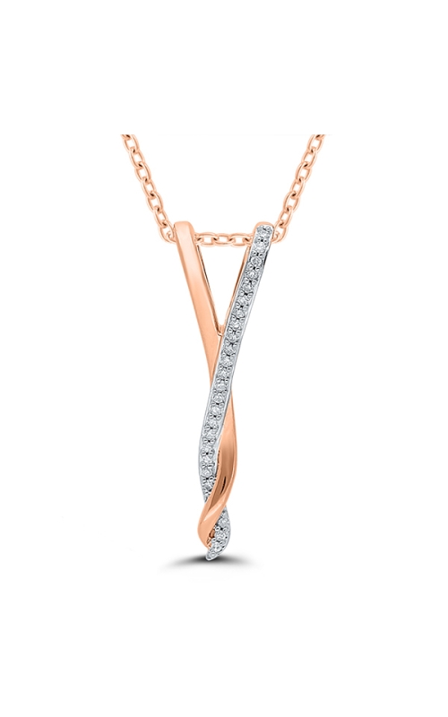 Diamond Ribbon Twist Pendant in Rose Gold, 1/20ctw