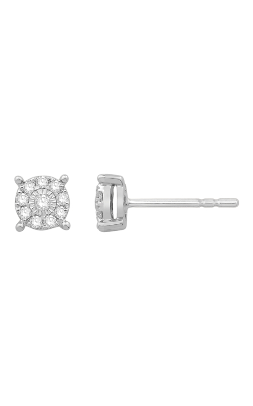 10K Yellow or White Gold Diamond 1/3 CTW Round Cut Halo Earrings
